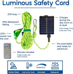 Solar Luminous Paracord Rope, 23ft Solar-Powered Orange Glow Rope - Image 2