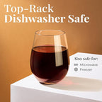 Vivocci Unbreakable Plastic Stemless Wine Glasses 20 oz | 100% Tritan Heavy - Image 4