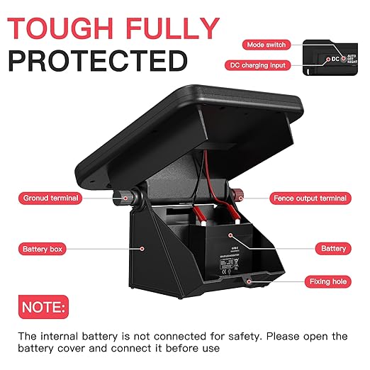 Solar Electric Fence Charger-0.11J-10 Miles, Maximum Output Voltage 8100V- - Image 6