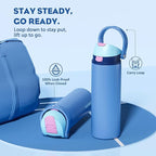POWCAN 24 oz Metal Sports Water Bottle: 2-in-1 Push-Button Spout & Quick-Flip - Image 4