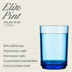 Drinique Unbreakable 16 Oz Drinking Glasses, Drinking Cups, Dishwasher Safe - Image 2