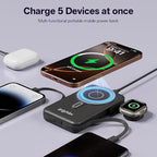Magnetic Portable Charger Built-in Cables, 10000mAh Fast Charging Wireless - Image 6