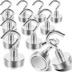 MIN CI Magnetic Hooks Heavy Duty, 35lb+ Strong Magnetic Wall Hooks by MINCIMagnetsManufacturer