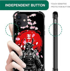 for iPhone 12 Mini Case, Sakura Japanese Samurai Pattern Graphic Design Girl - Image 7