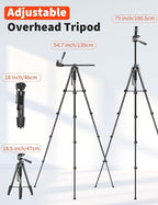Nineigh 75" Phone Tripod Stand, Overhead Tripod - Image 5