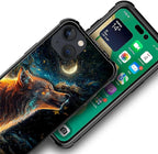 for iPhone 13 Case, Star Cave Hungry Wolf Pattern Graphic Design Girl Boy Soft - Image 3