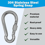 304 Stainless Steel Carabiners -2.36 inch Heavy Duty, Durable & Rust-Free Clips - Image 2