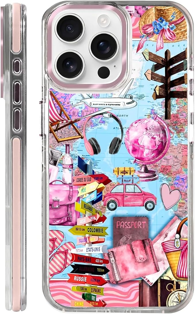 Case for iPhone 13 Pro Max, Cover Holiday Trip World Map Phone Case Design，for by Toulas