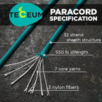 TECEUM Reflective Paracord Rope 1000 – 1000ft/200ft/100ft/50ft – 40+ Colors – - Image 2