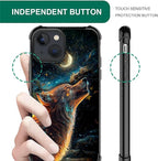 for iPhone 15 Plus Case, Star Cave Hungry Wolf Pattern Graphic Design Girl Boy - Image 6