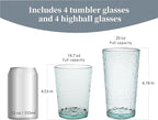 KLIFA- NICE- 14.7 & 20 ounce, Acrylic Tumbler & Highball Drinking Glasses - Image 2