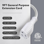 BN-LINK 9ft Outdoor Extension Cord, 16 Gauge General Purpose Power Cord - Image 3