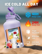 Half Gallon Water Bottle Insulated - 64 oz Water Bottle - Image 3