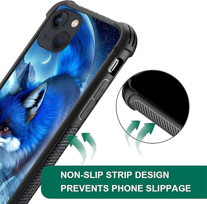 for iPhone 13 Mini Case, Snowy Mountain Fox Lake Pattern Graphic Design Girl - Image 6