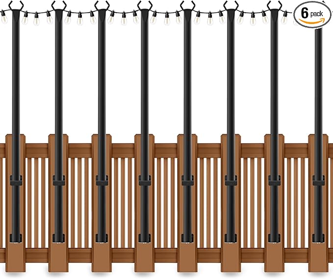AHRLHR 5 Ft String Light Poles 8 Pack, String Light Poles by Unknown