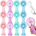 Woanger 12 Pcs Mini Handheld Fan Bulk 3 Speed USB Electric Battery Operated by Woanger
