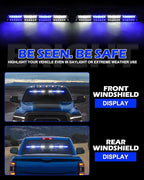 HLauto 604N Emergency Dash Strobe Lights: 2x16.8 inch Blue White Security Light - Image 5