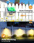 vighep 4 Pack Solar Lights Outdoor Motion Sensor, Waterproof Fence Lights 3 - Image 4