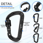 BEIFENG Heavy Duty Lightweight Locking Carabiner Clips D Ring - Image 3