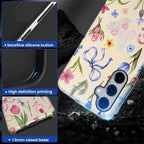 for Samsung Galaxy S24 Case, HL2 Aesthetic Flower Preppy Collage Hybrid 2 Layer - Image 3