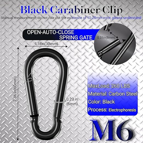 150 Pack 2.36" M6 Spring Snap Hook Carabiners - Image 2