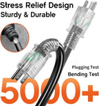 25 ft 12 Gauge Heavy Duty 3 Outlet Extension Cord Splitter - Image 5