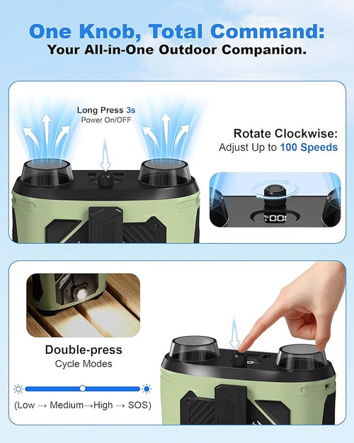 15000mAh Portable Waist Fan, 4-in-1 Waist Clip Fan - Image 2