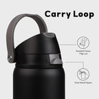 32 oz Insulated Water Bottle for Travel, 2-in-1 Quick Flip Straw and Push - Image 3