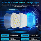 TANBABY 2 Pack LED Garage Lights, 150W Deformable Garage Light Bulb, Total - Image 3