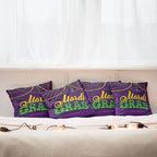 Ambesonne Mardi Gras Throw Pillow Cushion Case Pack of 4, Beads and Tassels - Image 6