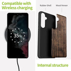 Carveit Wood Case for Galaxy S24 Plus Case Shockproof Protective Cover Unique - Image 5