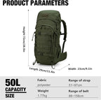 Mardingtop 50L Hiking Backpack, Backpacking Backpack - Image 3