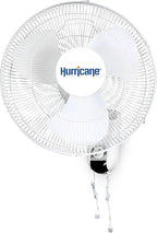 Hurricane Classic Oscillating Wall Mount Fan w/ 3 Quite Speeds, Grow Tents by Hurricane