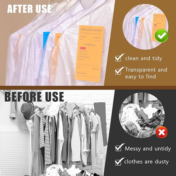 30 Pack Transparent Dust-proof Garment Covers Clear Clothes Covers - Image 4