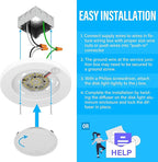 ZAGO LED 6" 120 Volts Closet Light Wired, PIR Motion Sensor Ceiling Disc Light - Image 5