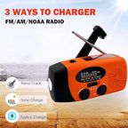 7400mWh Weather Emergency Radio, Portable Solar AM/FM/NOAA Hand Crank Radio - Image 5