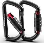 FresKaro 3inch 12kN-2698lbs Auto Locking Carabiner Clips, Solid D Shape - Image 9