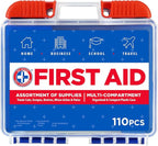 Be Smart Get Prepared 110 pc First Aid Kit: Clean, Protect Minor Cuts, Camping - Image 2