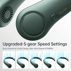 JISULIFE Portable Neck Fan, Hands Free Bladeless Fan, 5 Speeds, 4000 mAh - Image 3