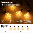 50FT Outdoor String Lights, 15m Waterproof Remote LED Patio Lights - Image 2