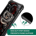 for iPhone Xs Max Case, Entwined Rose Snake Pattern Graphic Design Girl Boy - Image 7