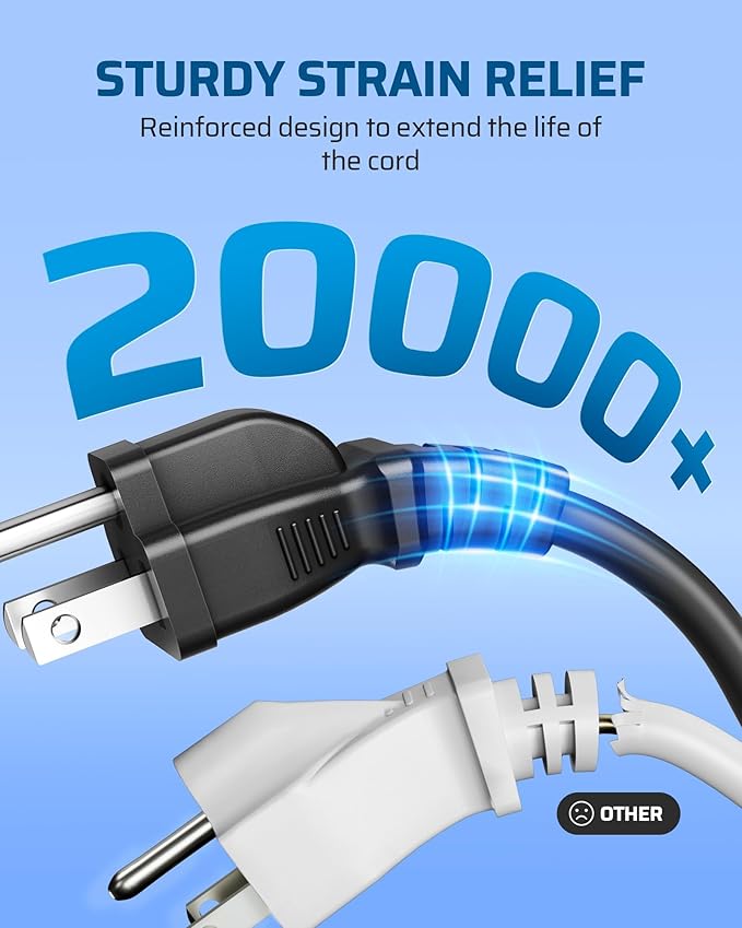 DEWENWILS 3Ft Outdoor Extension Cord, Short Extension Cord 16 AWG SJTW - Image 6
