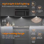 STAR-SPANGLED 3 Pack 2.8” Motion Sensor Lights Indoor AAA Battery Operated - Image 2