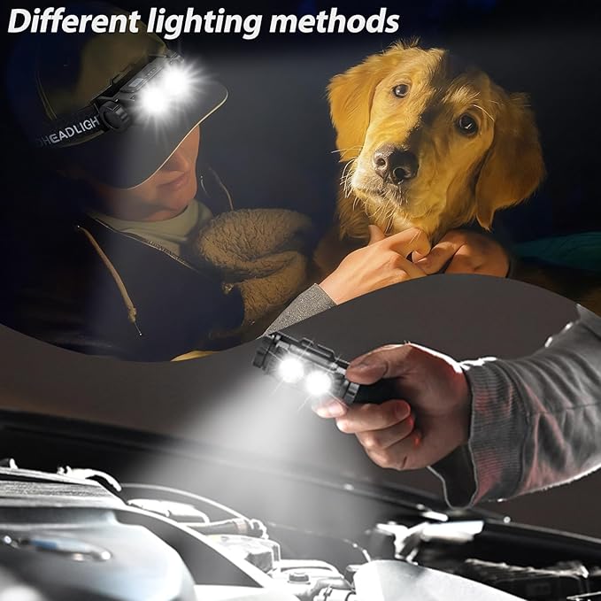 Bud K 12pack Headlamp Rechargeable, 5000L Super Bright Light LED Rechargeable - Image 5
