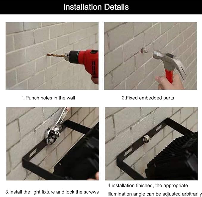 2Pack LED Flood Light Outdoor, 250W LED Work Light 26500lmwith 6FT US Plug - Image 6