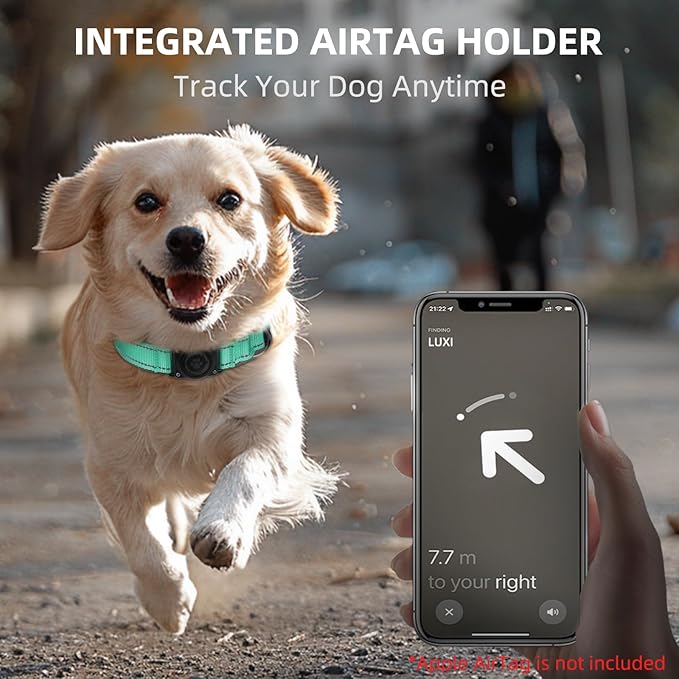 Upgrade AirTag Dog Collar, IP68 Waterproof Air Tag Dog Collar Holder, Reflective - Image 4