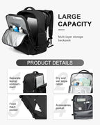 WONHOX Large Travel Backpack Carry on Flight Approved Laptop Work Business - Image 4