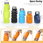 Nefeeko Collapsible Water Bottle, Reuseable BPA Free Silicone Foldable Water - Image 2