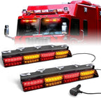 HLauto 6Z4J Emergency Dash Strobe Lights: 2x16.8 inch Red Amber Safety Lights by HLauto