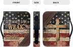 XL Bible Cover Case for Women Men Amercan Flag and Cross PU Leather Bible Case - Image 2